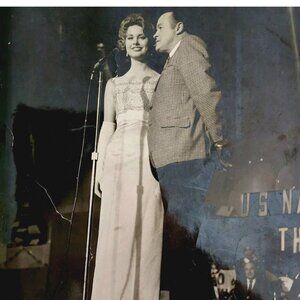 Bob Hope Real Photo US Navy USO 1960s Jill St John Les Brown Band 8x10 DWHH12